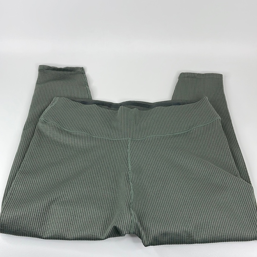 GOOD AMERICAN Seamless Chunky Rib Leggings Green Agave001 PLUS size 7/8